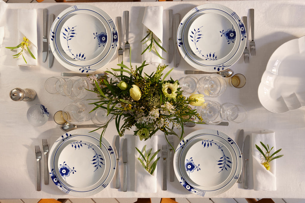 Blue Fluted Mega Dinner Plate #2 10.75"