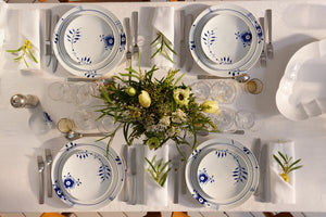 Blue Fluted Mega Dinner Plate #2 10.75"