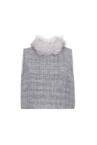 Gina Top in Elio Tweed Grey