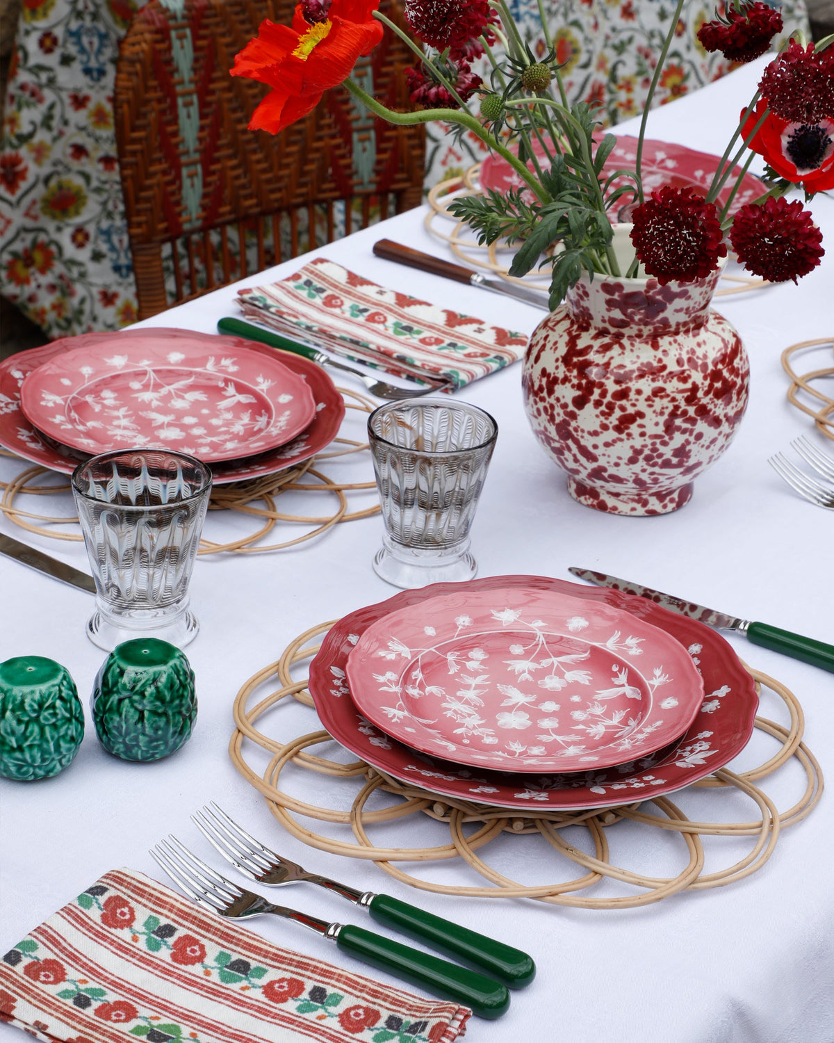 Ginori x Cabana Floral Dessert Plate in Pink