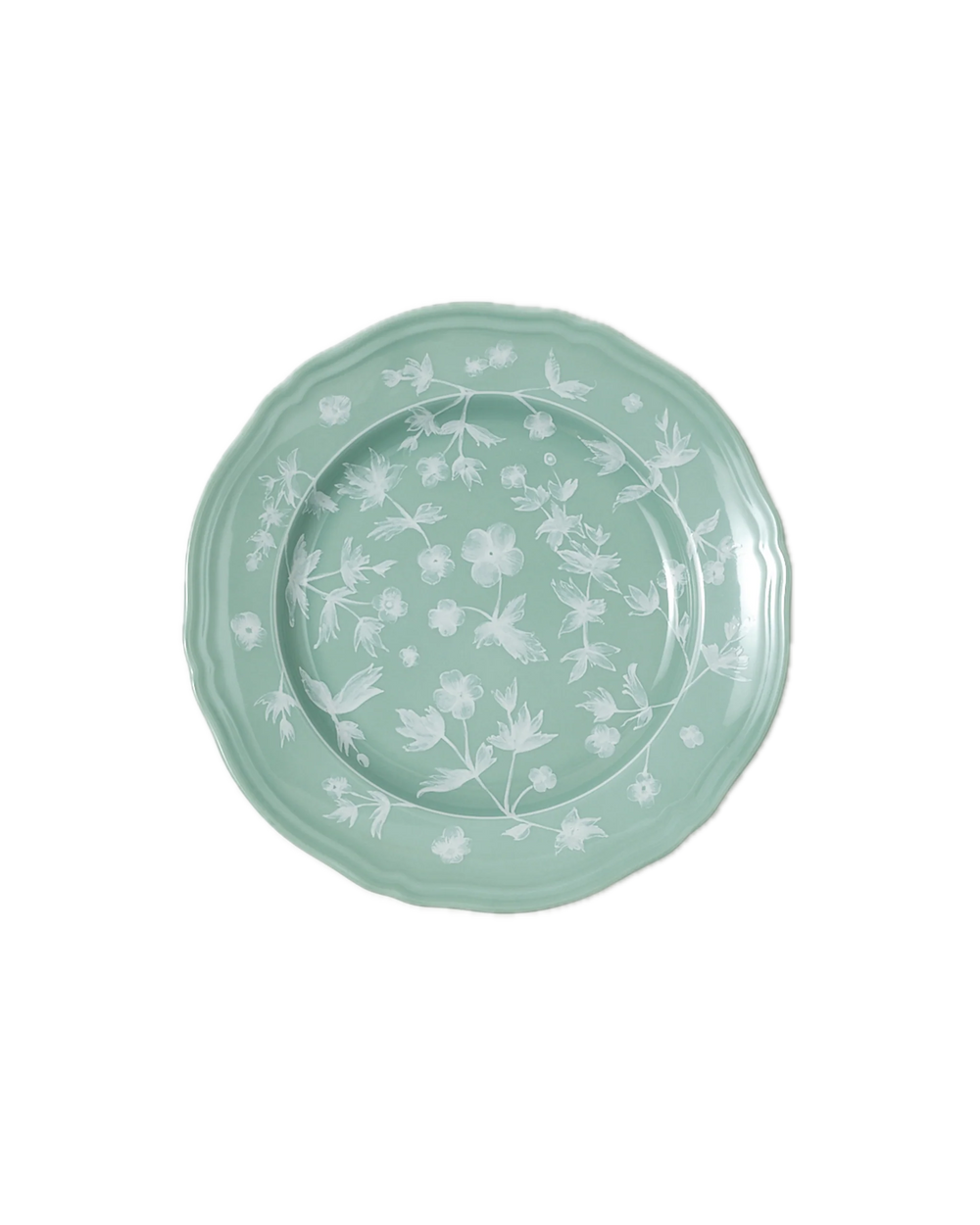 Floral Dessert Plate Sage by Ginori 1735