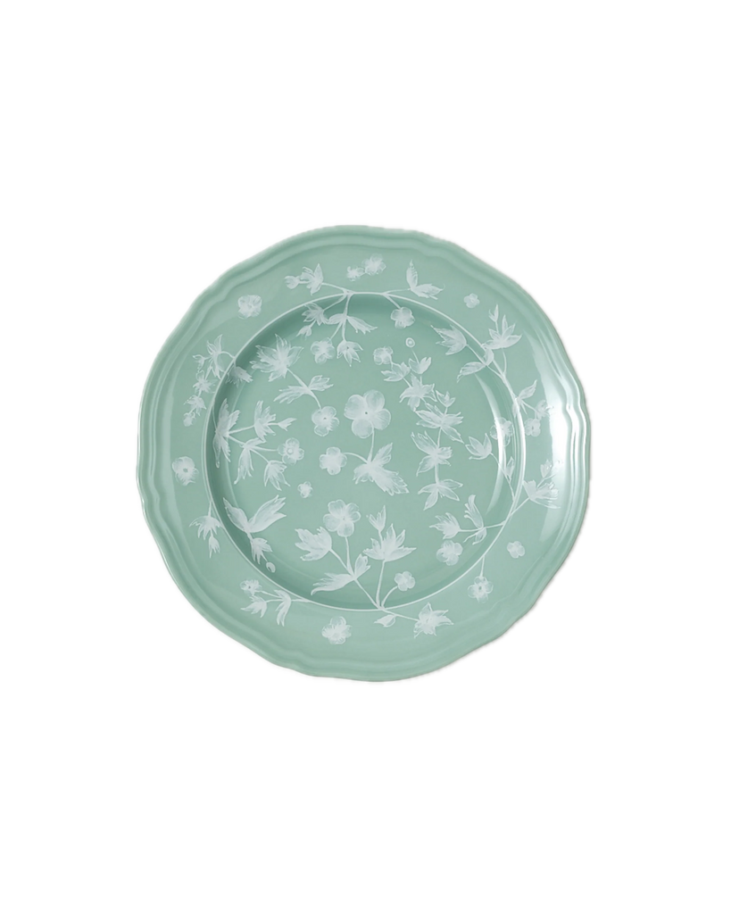 Floral Dessert Plate Sage by Ginori 1735
