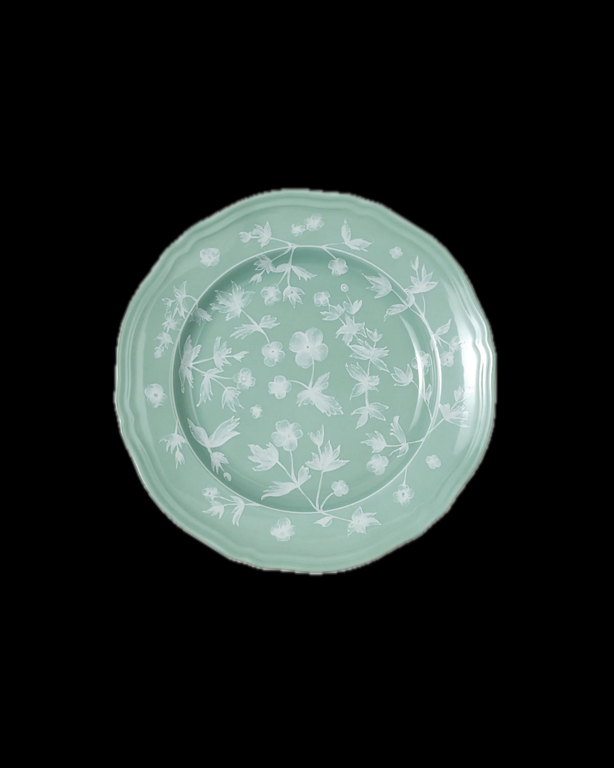 Floral Dessert Plate Sage by Ginori 1735