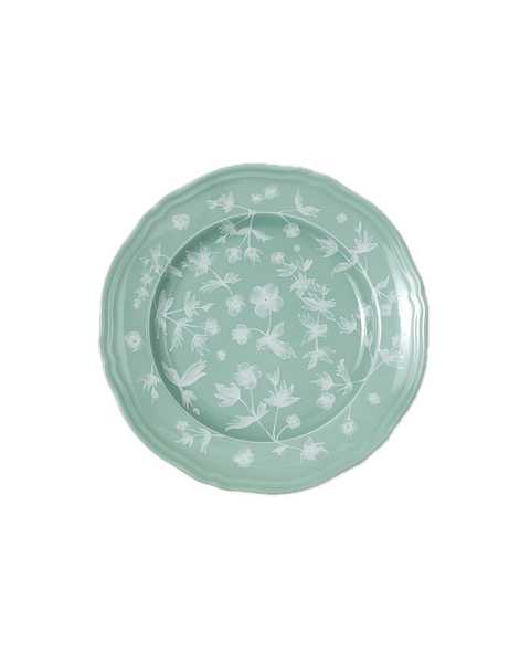 Floral Dessert Plate Sage by Ginori 1735