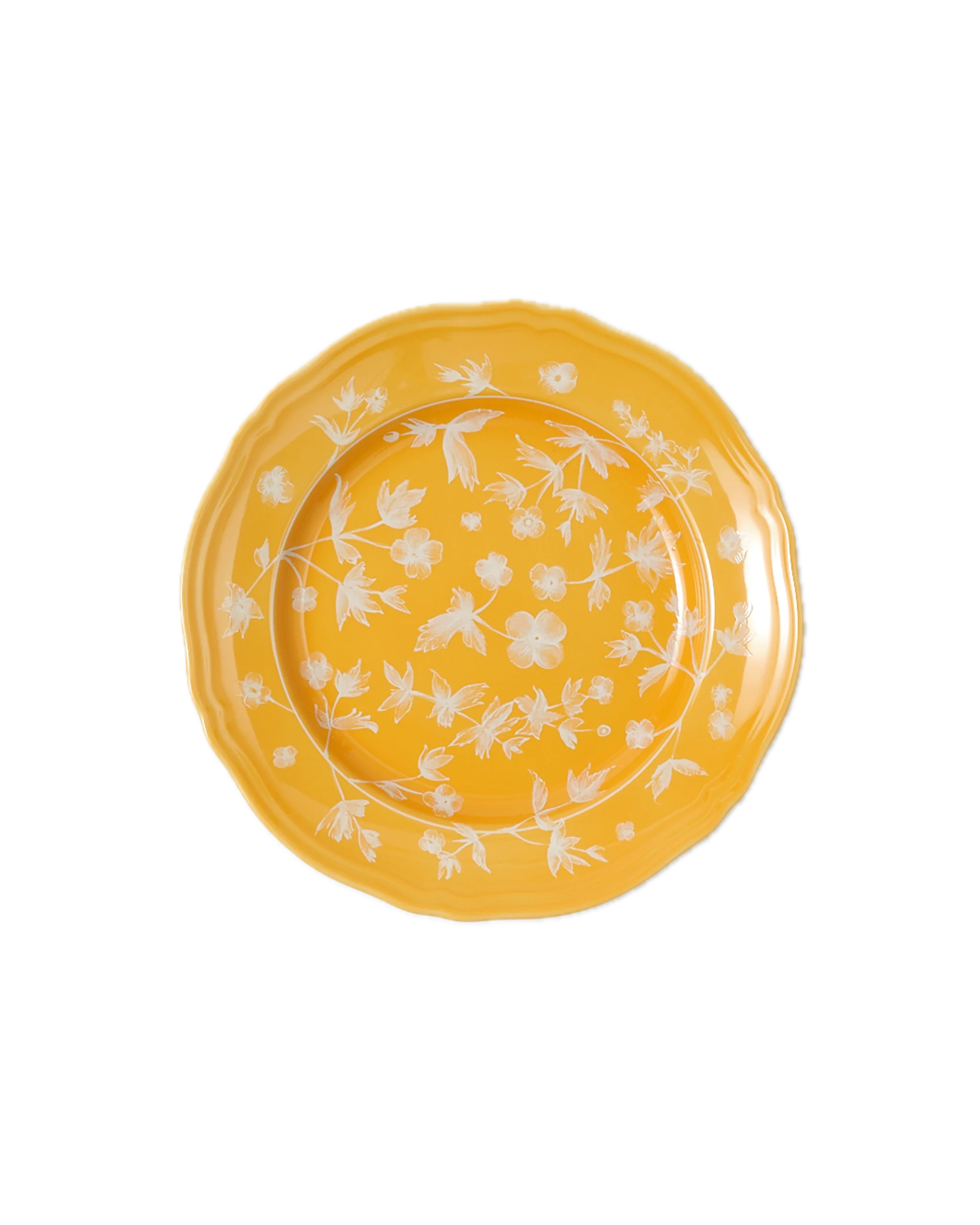 Floral Dessert Plate Yellow by Ginori 1735