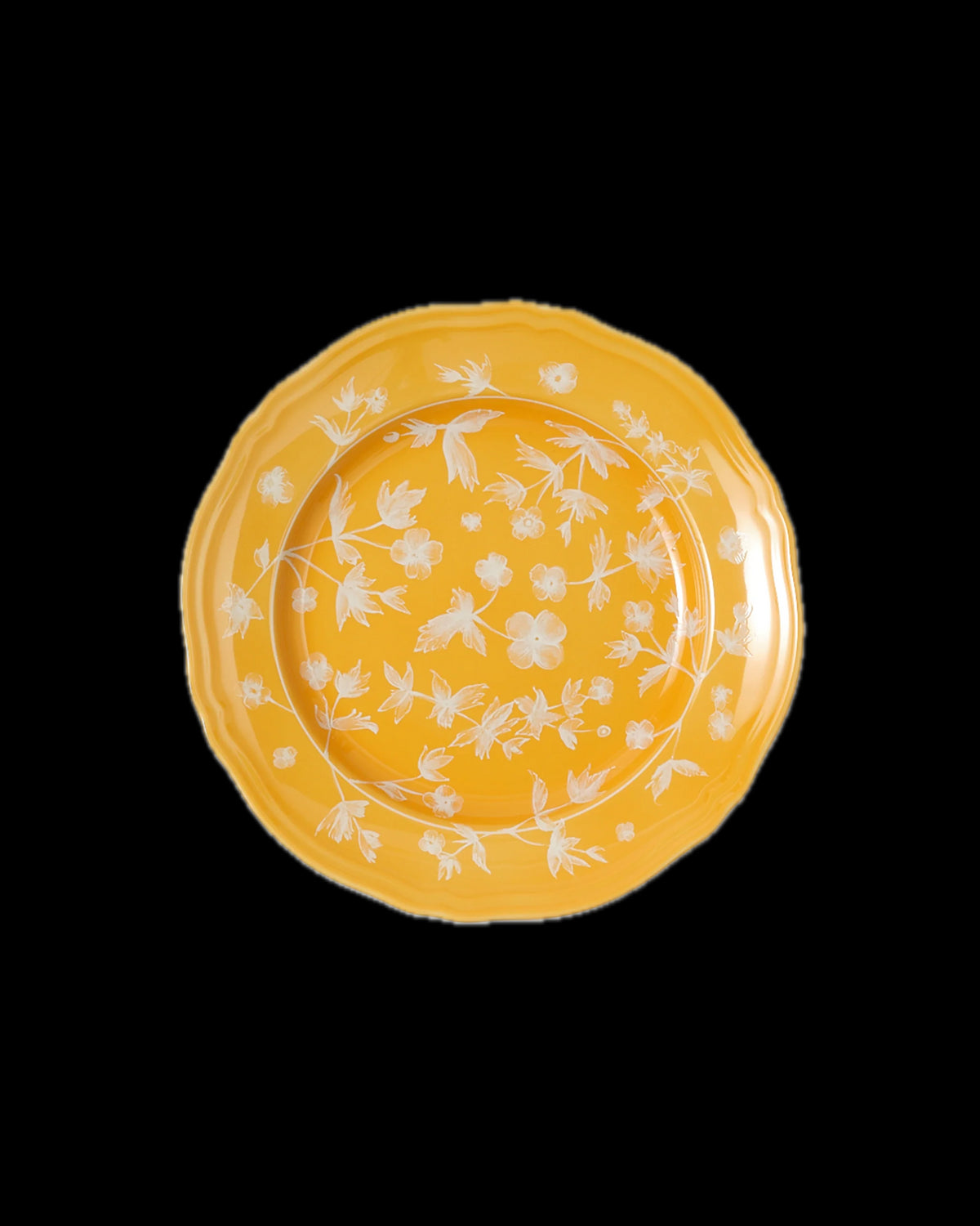 Floral Dessert Plate Yellow by Ginori 1735
