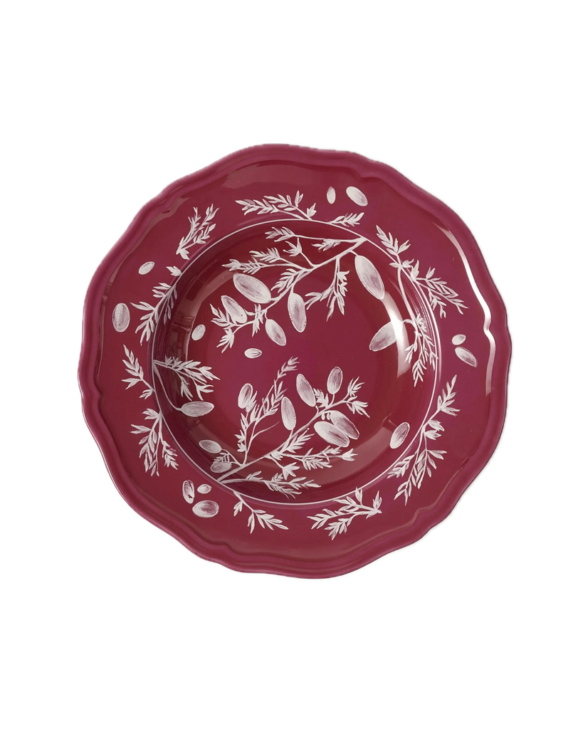 Floral Soup Plate Magenta by Ginori 1735