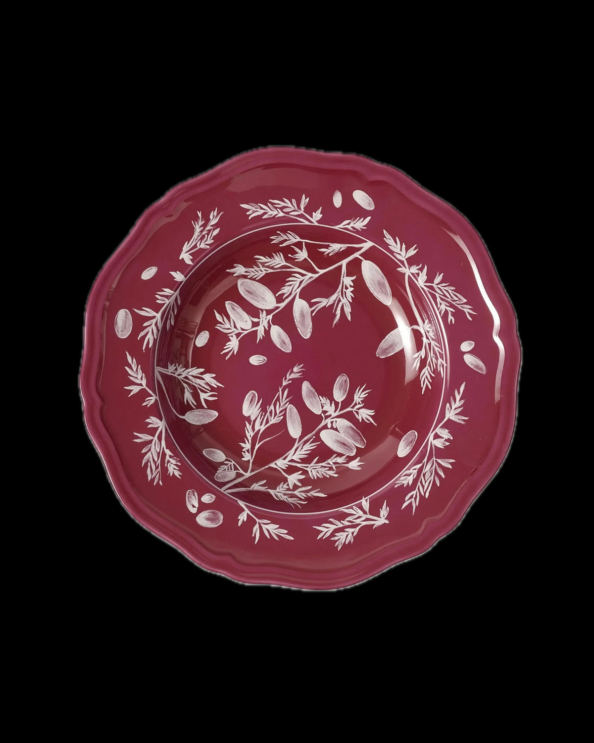 Floral Soup Plate Magenta by Ginori 1735
