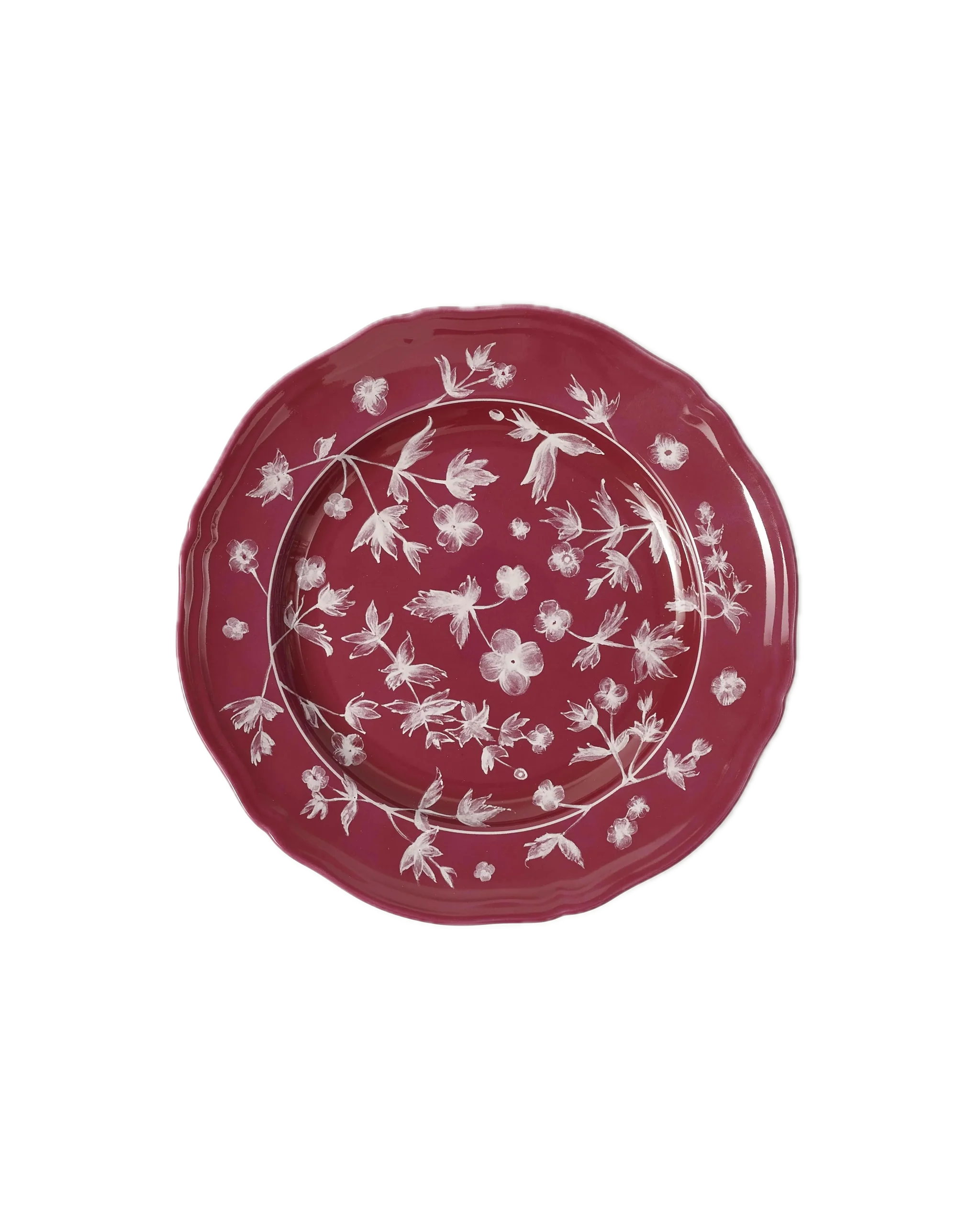 Floral Dessert Plate Magenta by Ginori 1735