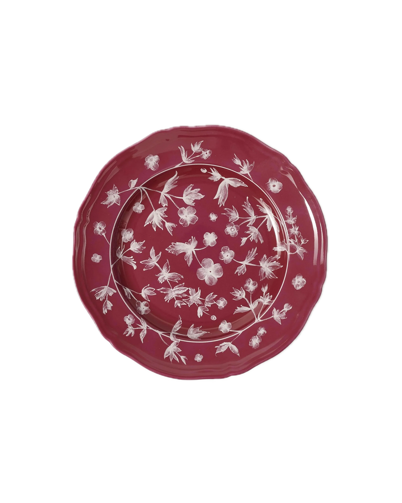 Floral Dessert Plate Magenta by Ginori 1735