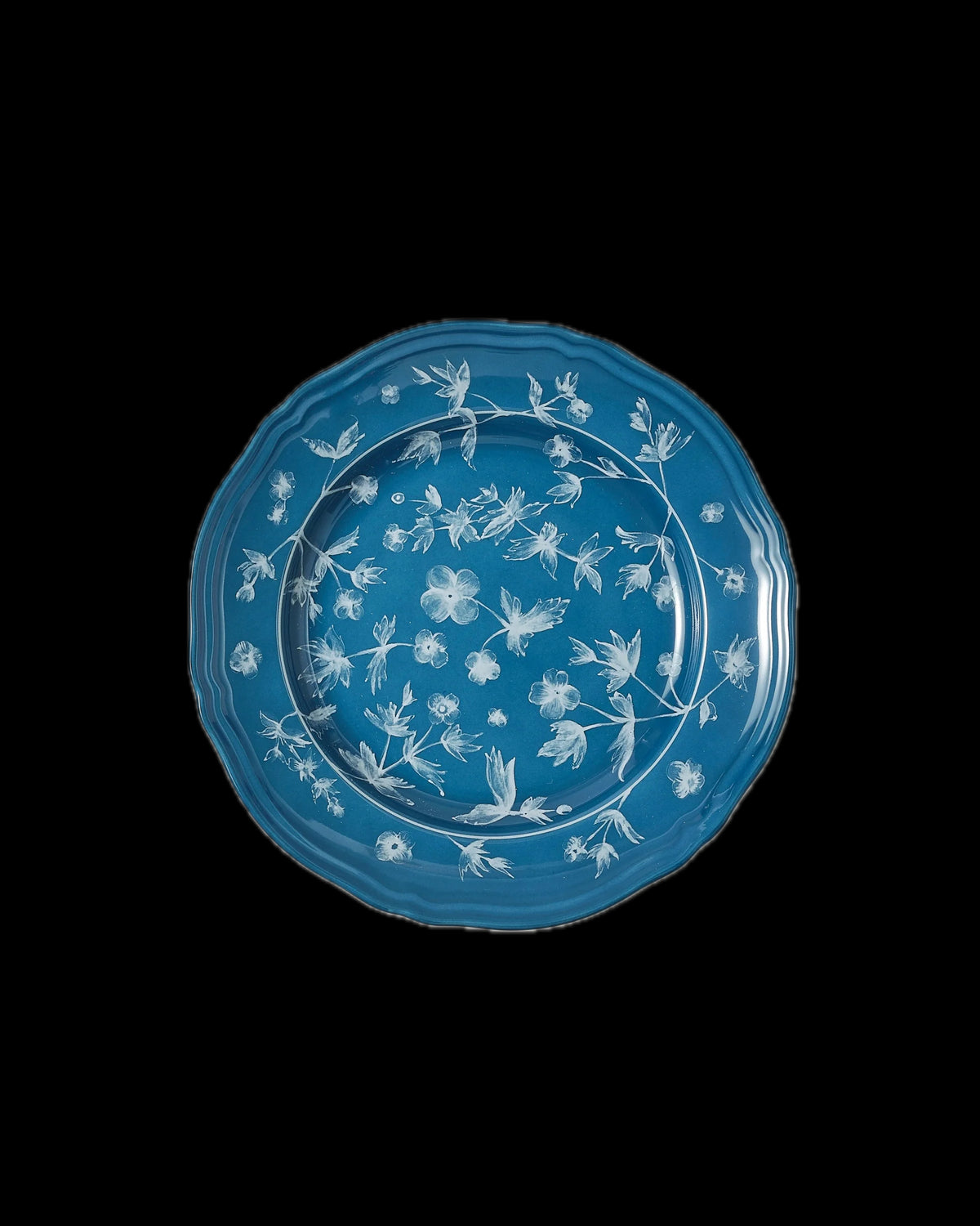 Floral Dessert Plate Petrol by Ginori 1735