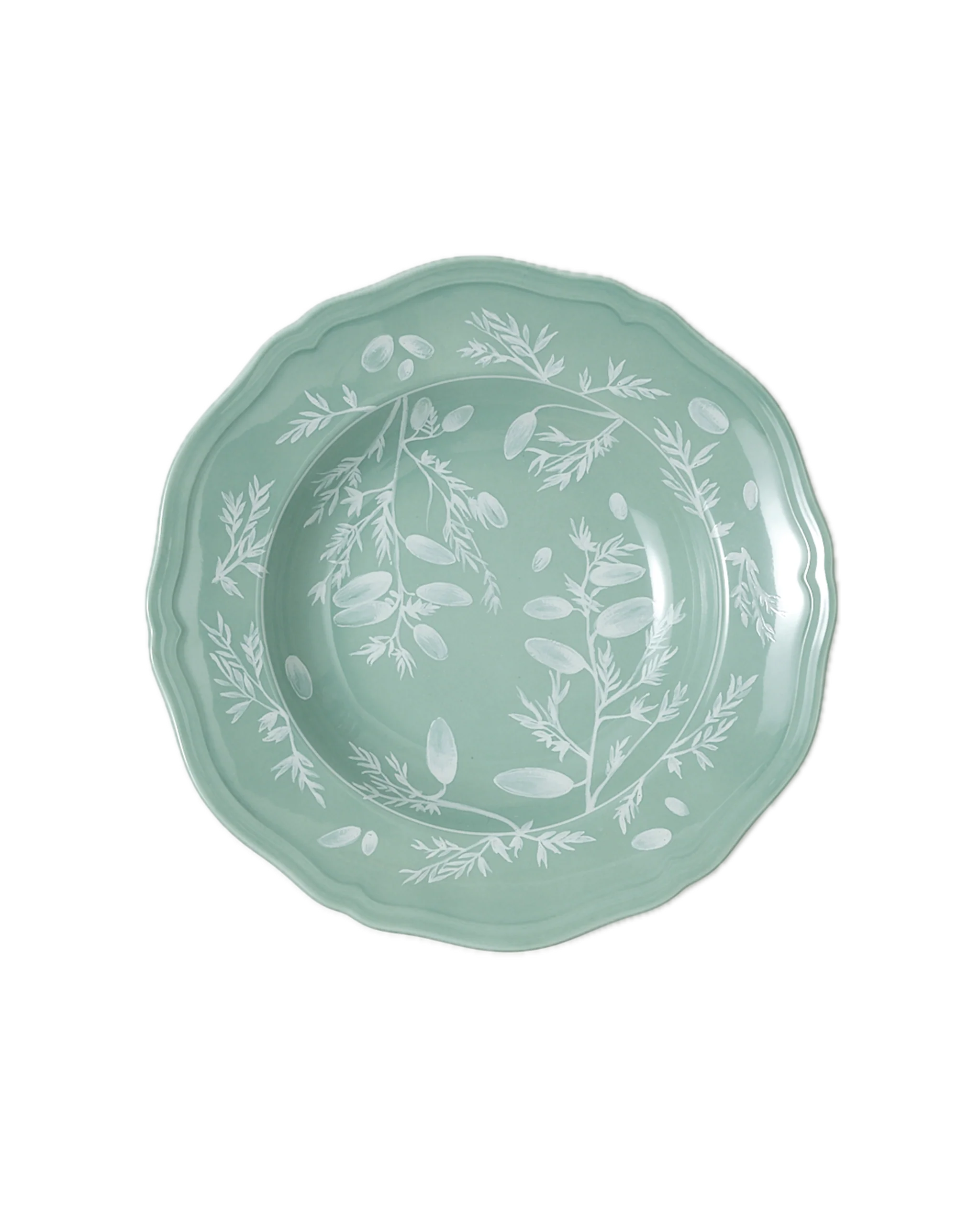 Floral Soup Plate Sage by Ginori 1735