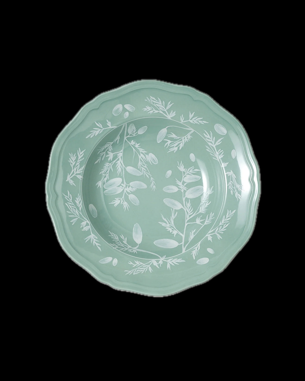 Floral Soup Plate Sage by Ginori 1735