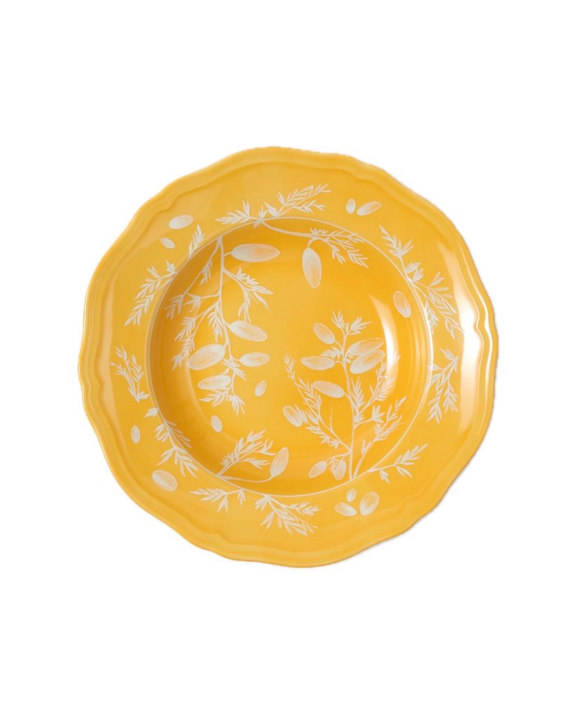 Floral Soup Plate Yellow by Ginori 1735