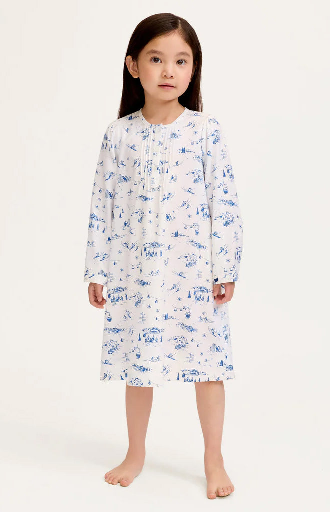 Girl’s Twill Beatrice Nightgown in Chalet Toile