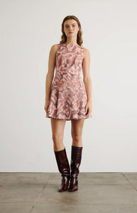 Glenda Dress in Mahogany & Sugarcane Multi