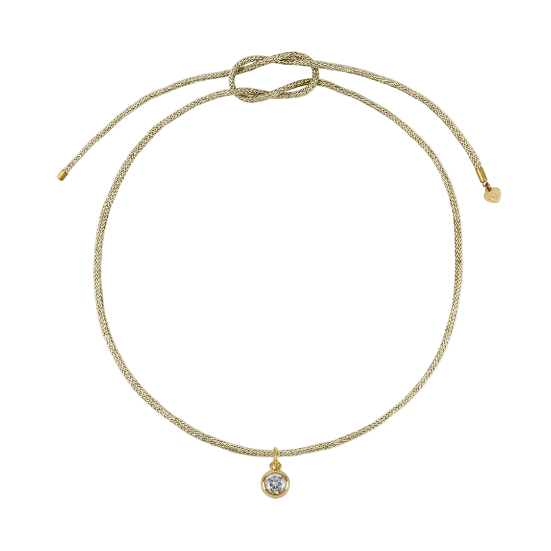 Gold Lurex Necklace Cord with Bezel Charm
