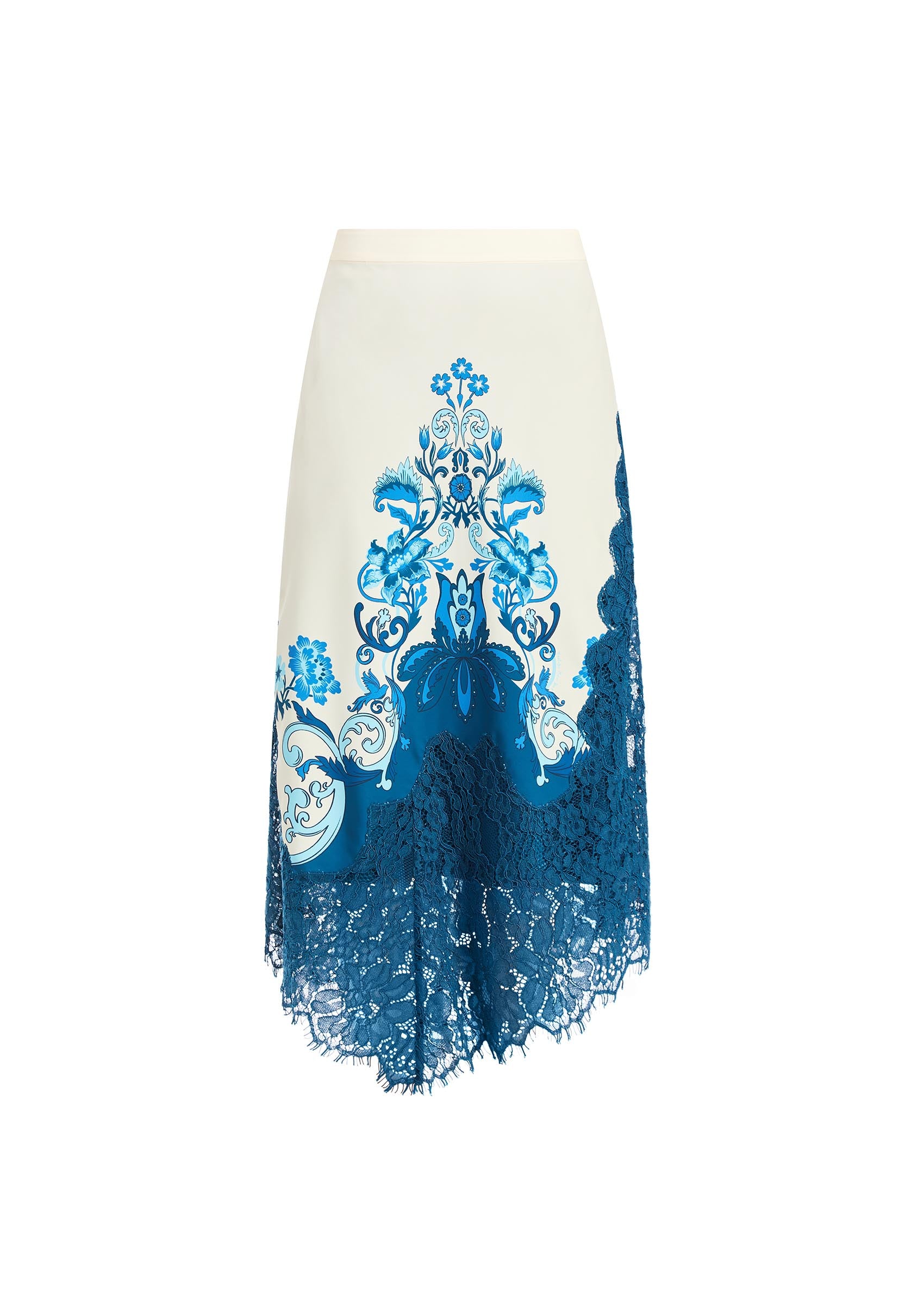 Gracie Lace Midi Skirt in Grotto Flourish