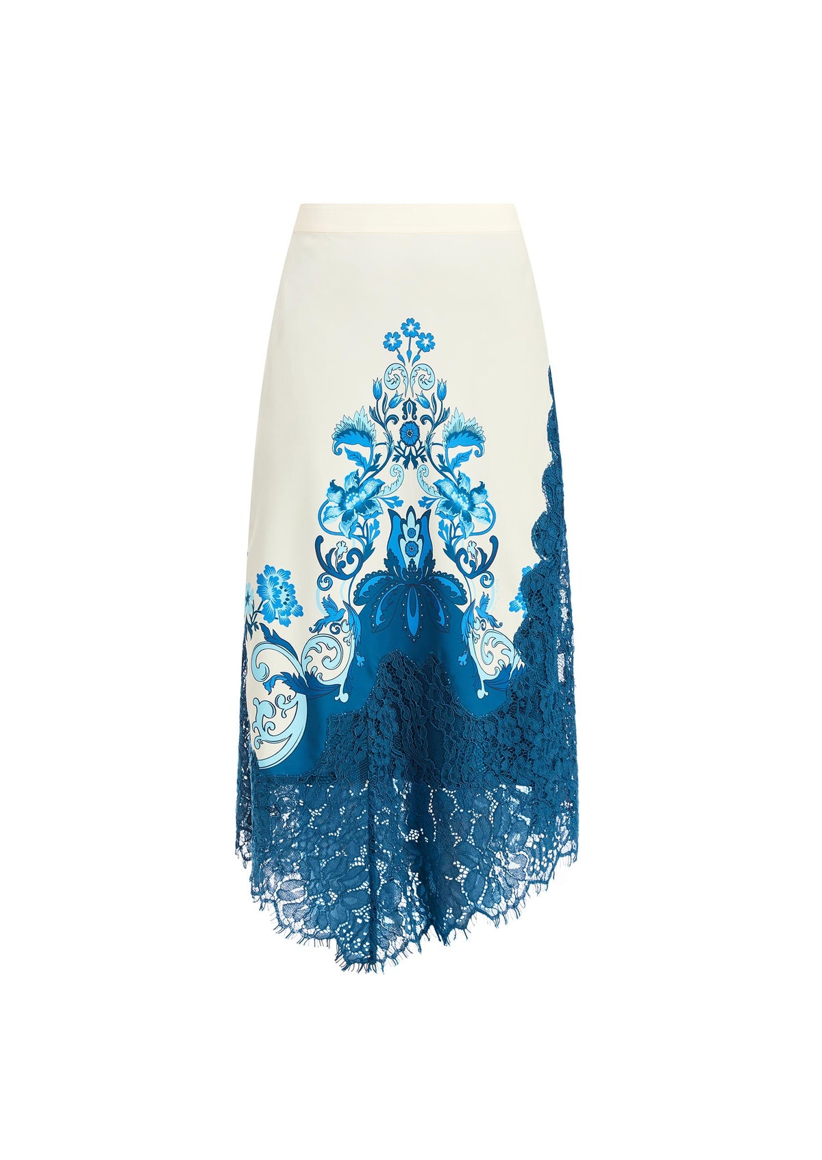 Gracie Lace Midi Skirt in Grotto Flourish