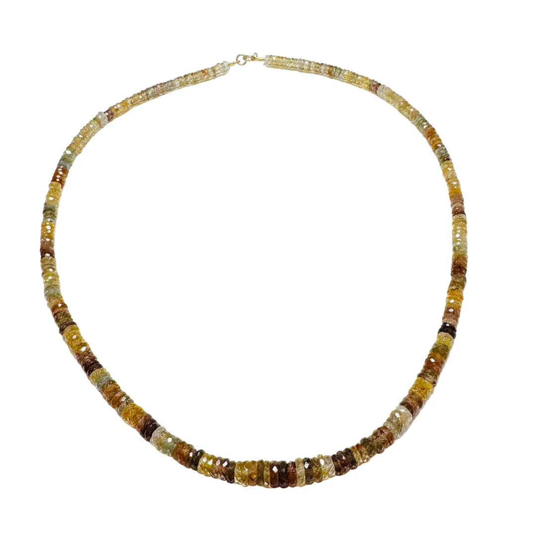 Graduated Natural Zircon Heishi Candy Necklace