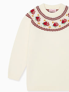 Ivory Grenada Merino Fair Isle Girl Sweater