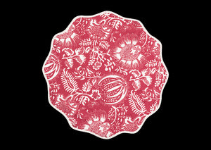 Matouk Schumacher Granada Circle Placemat in Scarlet, Set of 4