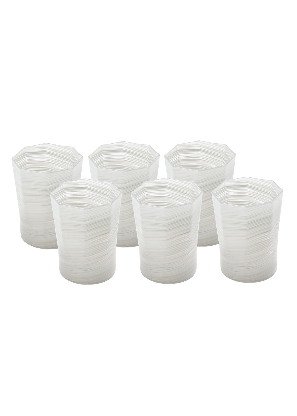 Short Hand Blown Tumbler in Grey, Set of 6