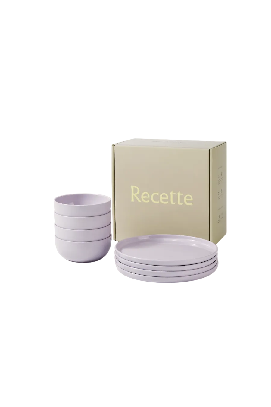 Plate and Bowl Set in Gray