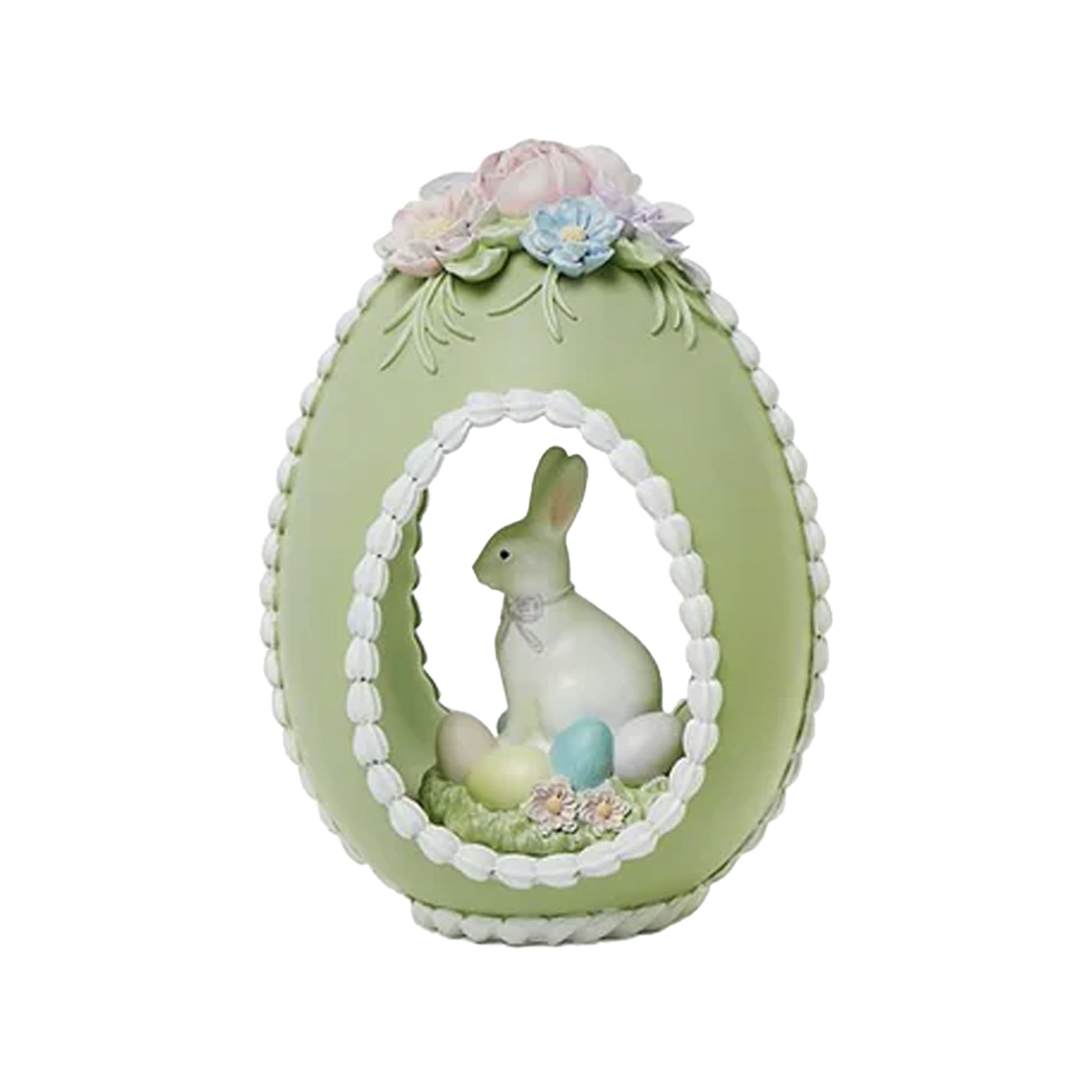 Easter Sugar Egg with Bunny Hand-Painted Decor