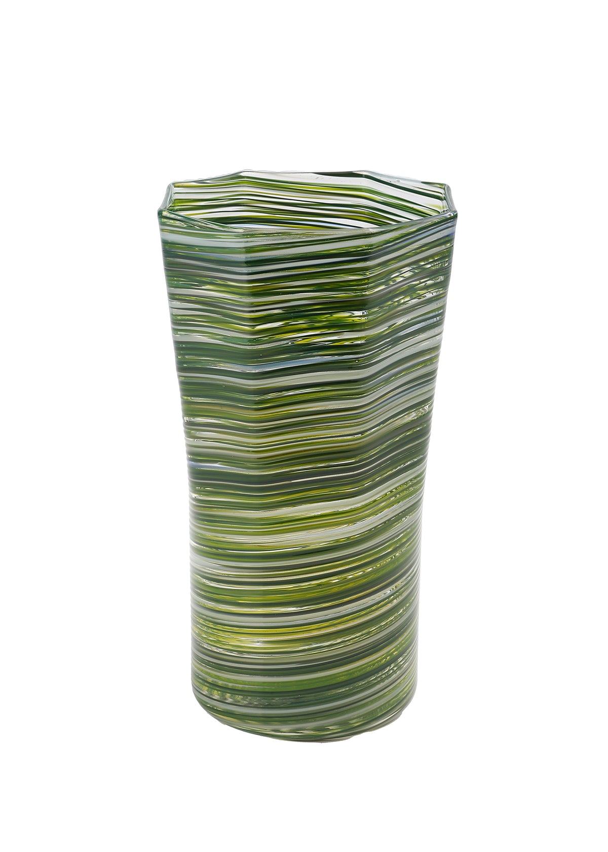 Tall Hand Blown Tumbler in Avocado Mix, Set of 6