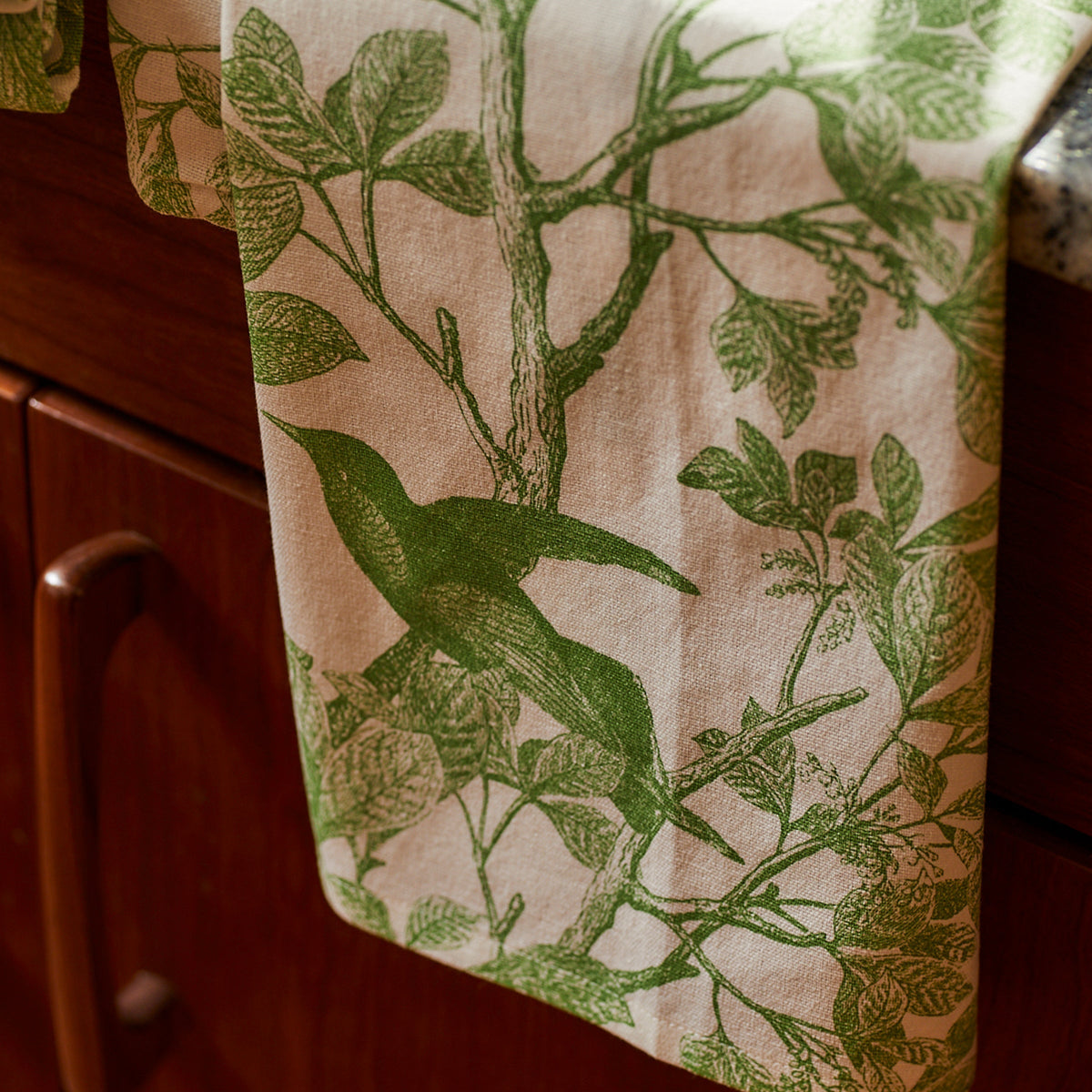 Arbor Birds Verde Kitchen Towels, Set of 2