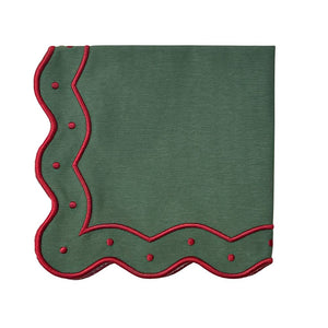Eve Napkin in Christmas Green and Red, Set of 4