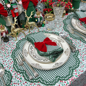 Bettina Napkin in Dark Green Gingham, Set of 4