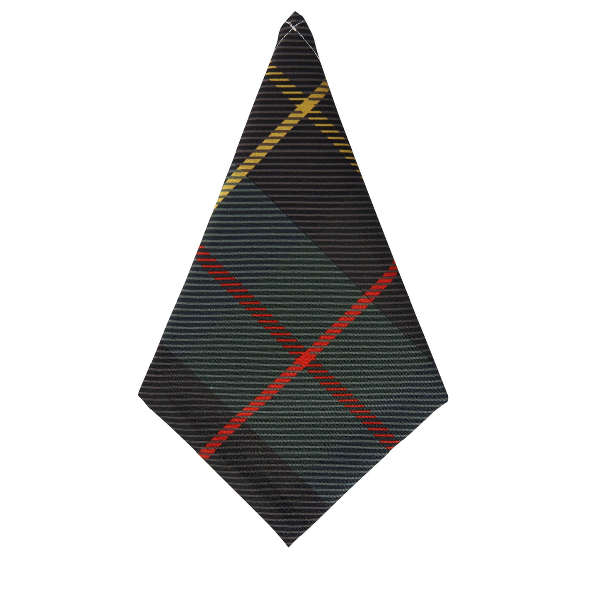 Front view of Green Plaid Napkins, Set of 4 showcasing plaid cotton fabric against a white background
