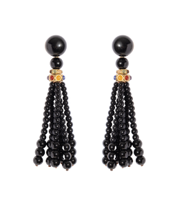 Greer Tassel Earrings in Jet - Loren Hope