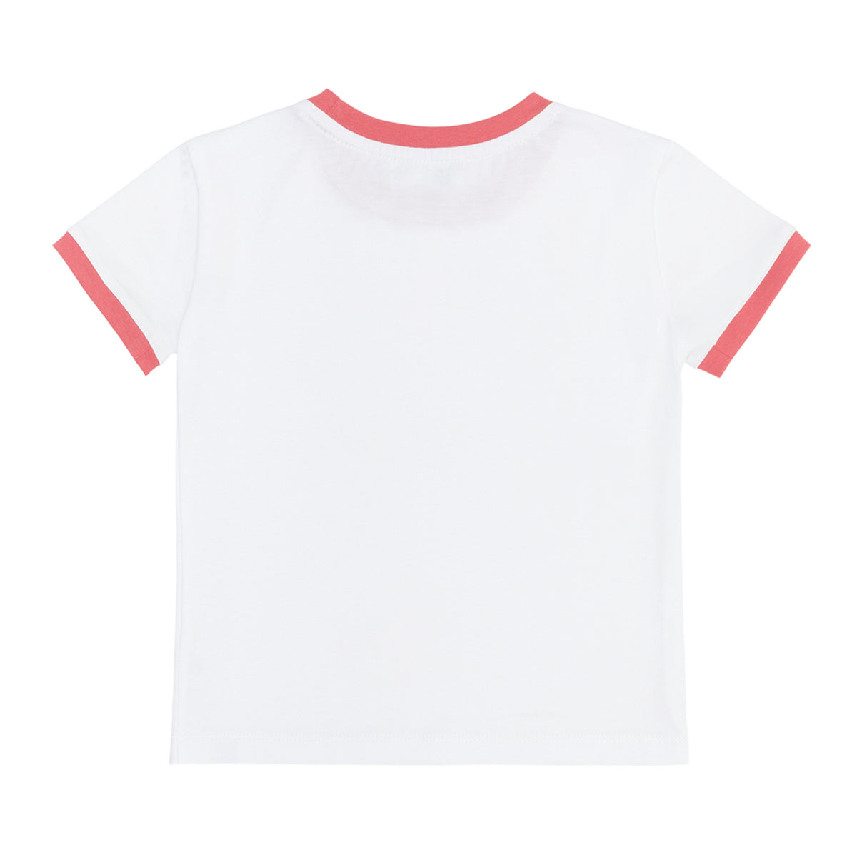 Unisex White Ringer Tee with Poppy Red Trim