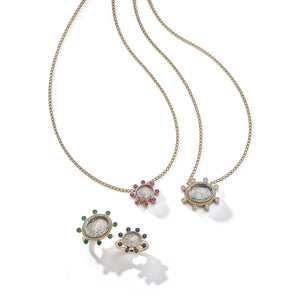 Large Octopus Caspian Necklace in Grey Mother-of-Pearl