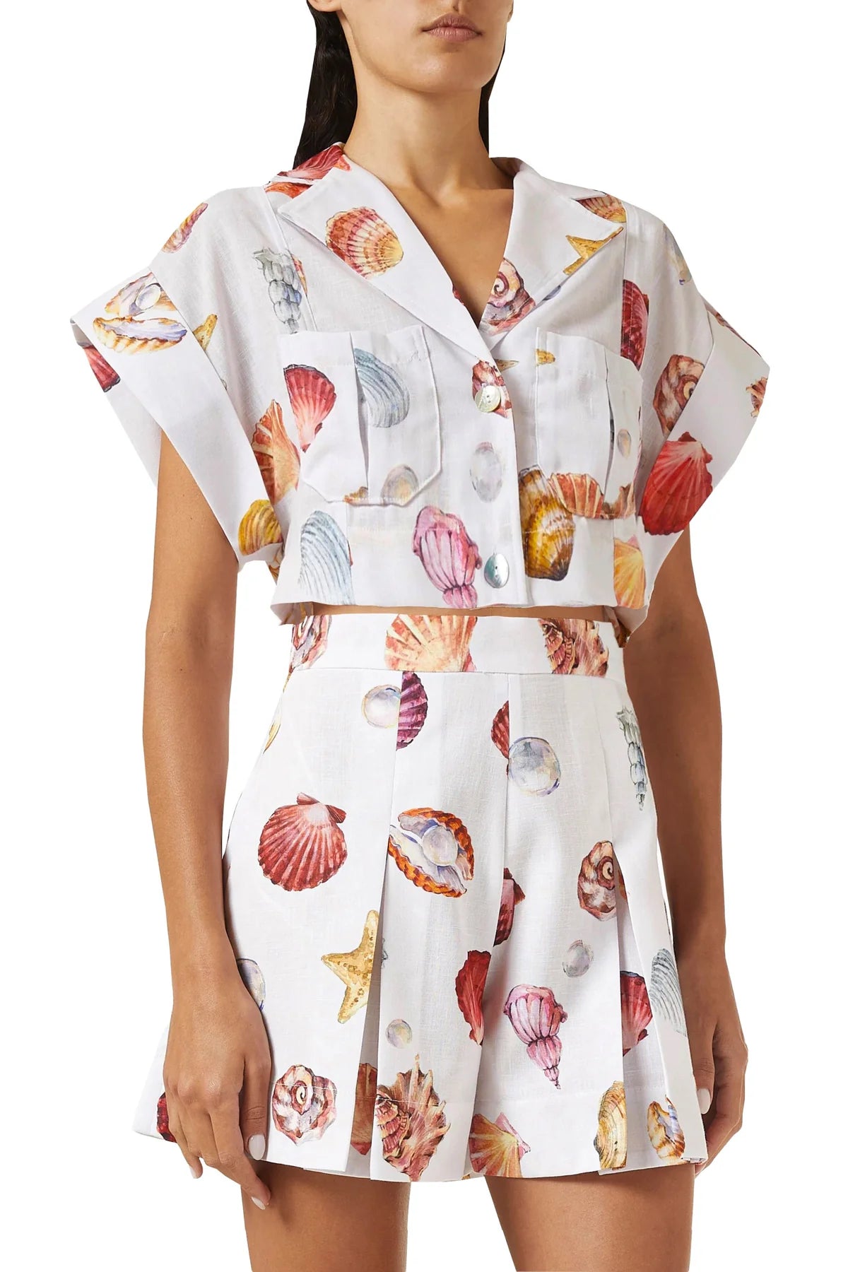 Guayaba Crop Top in Conchitas White Print