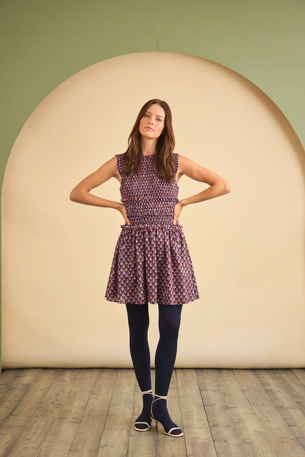 Gweneth Dress in Autumn Fleur Fig