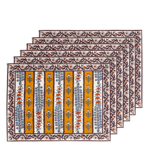 Provence Avignon Mats in Dijon & Blue, Set of 6