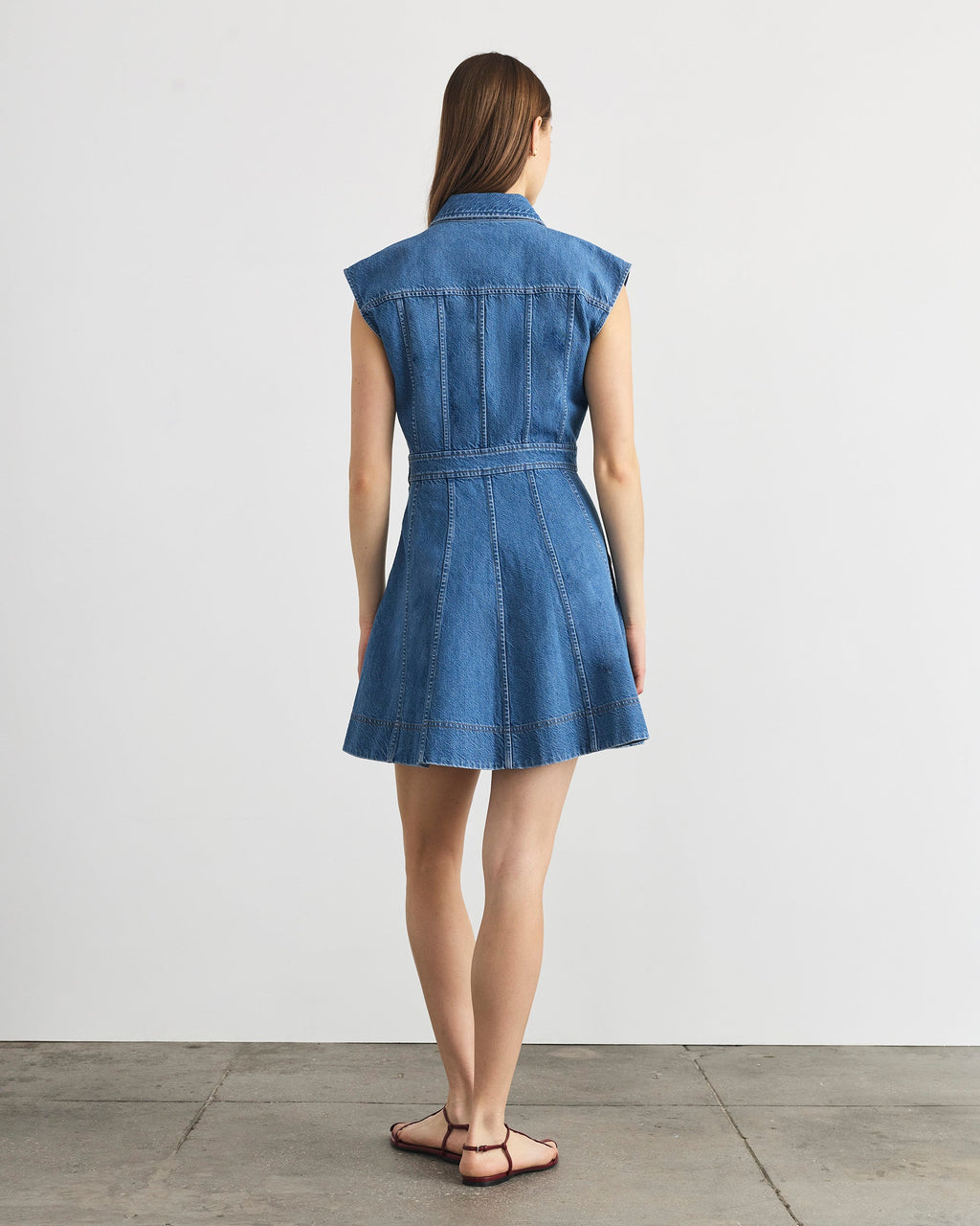 Sleeveless Hailey Dress in Medium Indigo Blue