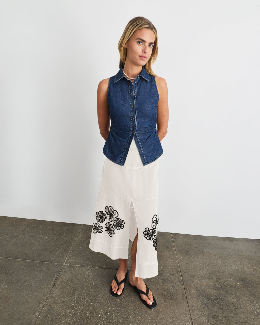 Hanelle Top in Classic Indigo Blue