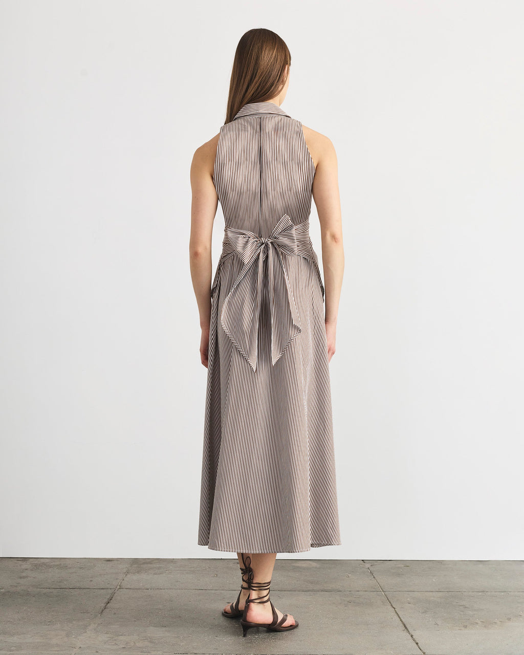 Hannah Dress in Acorn & Optic White