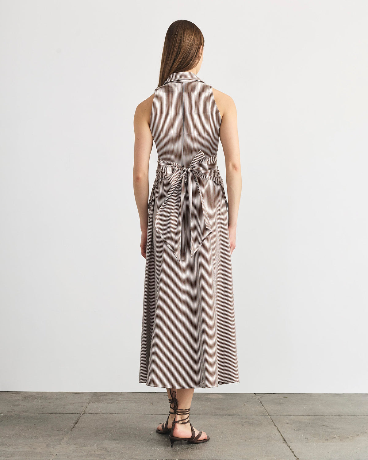 Hannah Dress in Acorn & Optic White