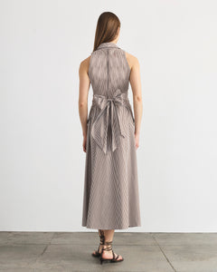 Hannah Dress in Acorn & Optic White