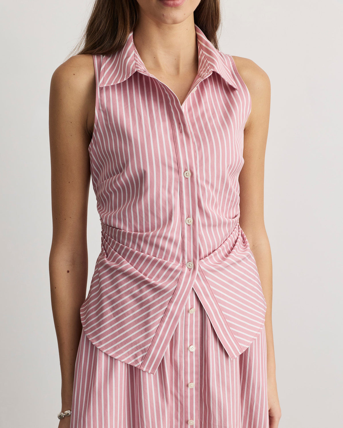 Hannah Dress in Vintage Rose & Optic White