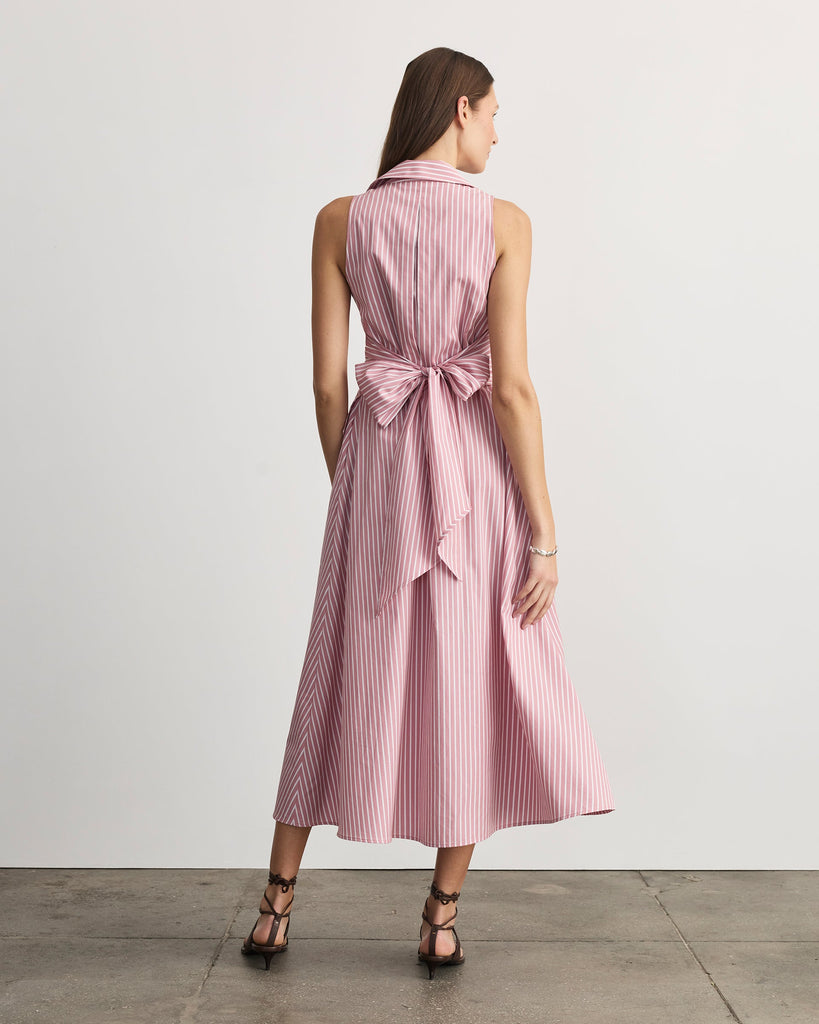 Hannah Dress in Vintage Rose & Optic White