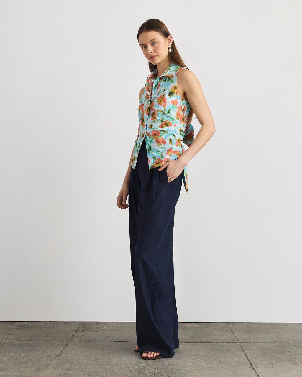 Hannah Top in Powder Blue Multi