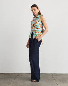 Hannah Top in Powder Blue Multi