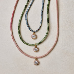 HART X Hill House Cord Necklaces with Pink Bezel Charms